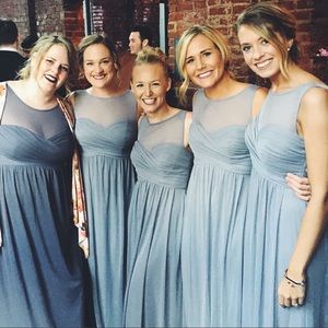 Maxi Grey Bridesmaids Dress 👗 SMALL - Size 4